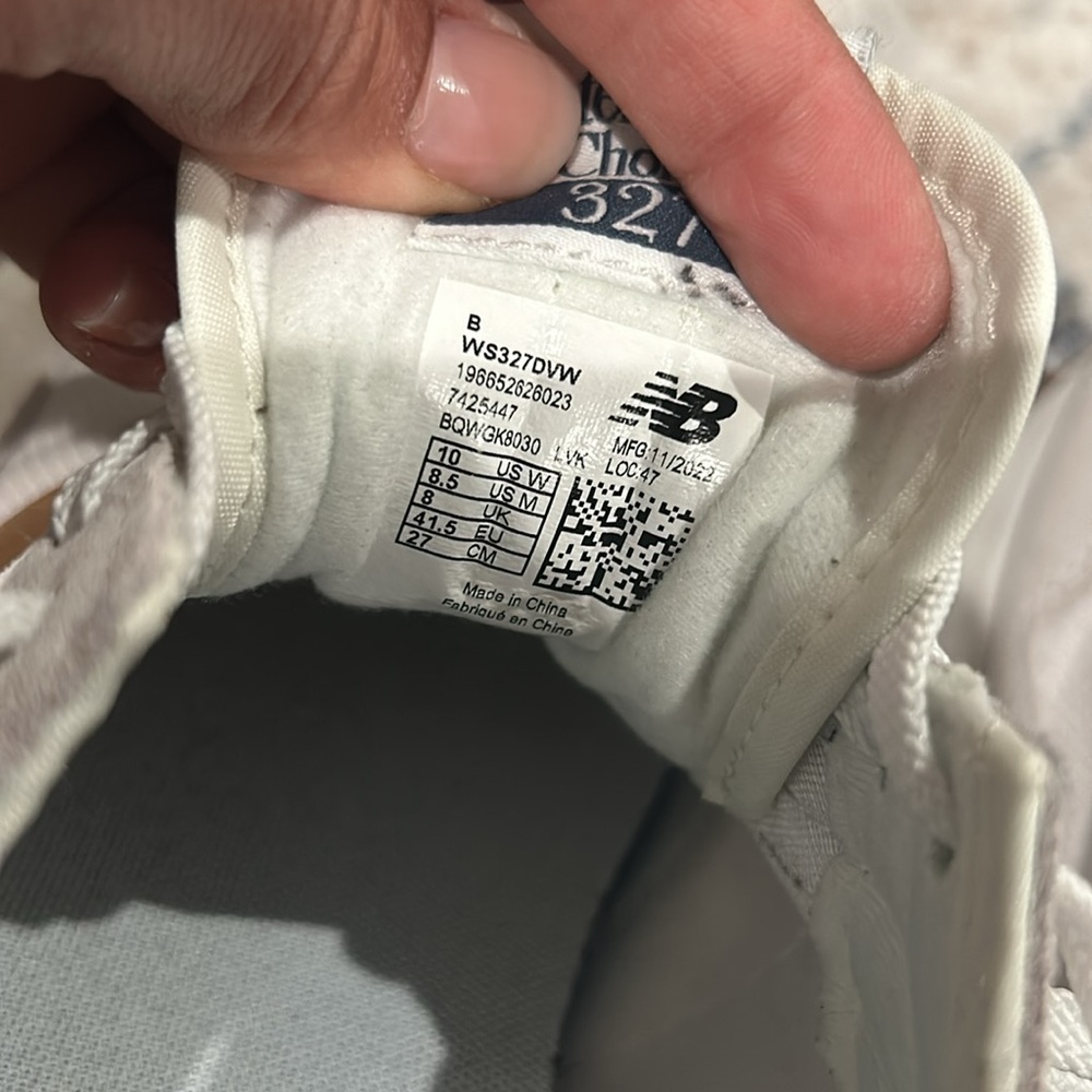 New Balance White and Tan Sneakers - Picture 6 of 10